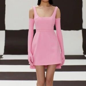 Emilia Wickstead Marissa Crepe Backless Pink Mini Dress UK 10 / US 6